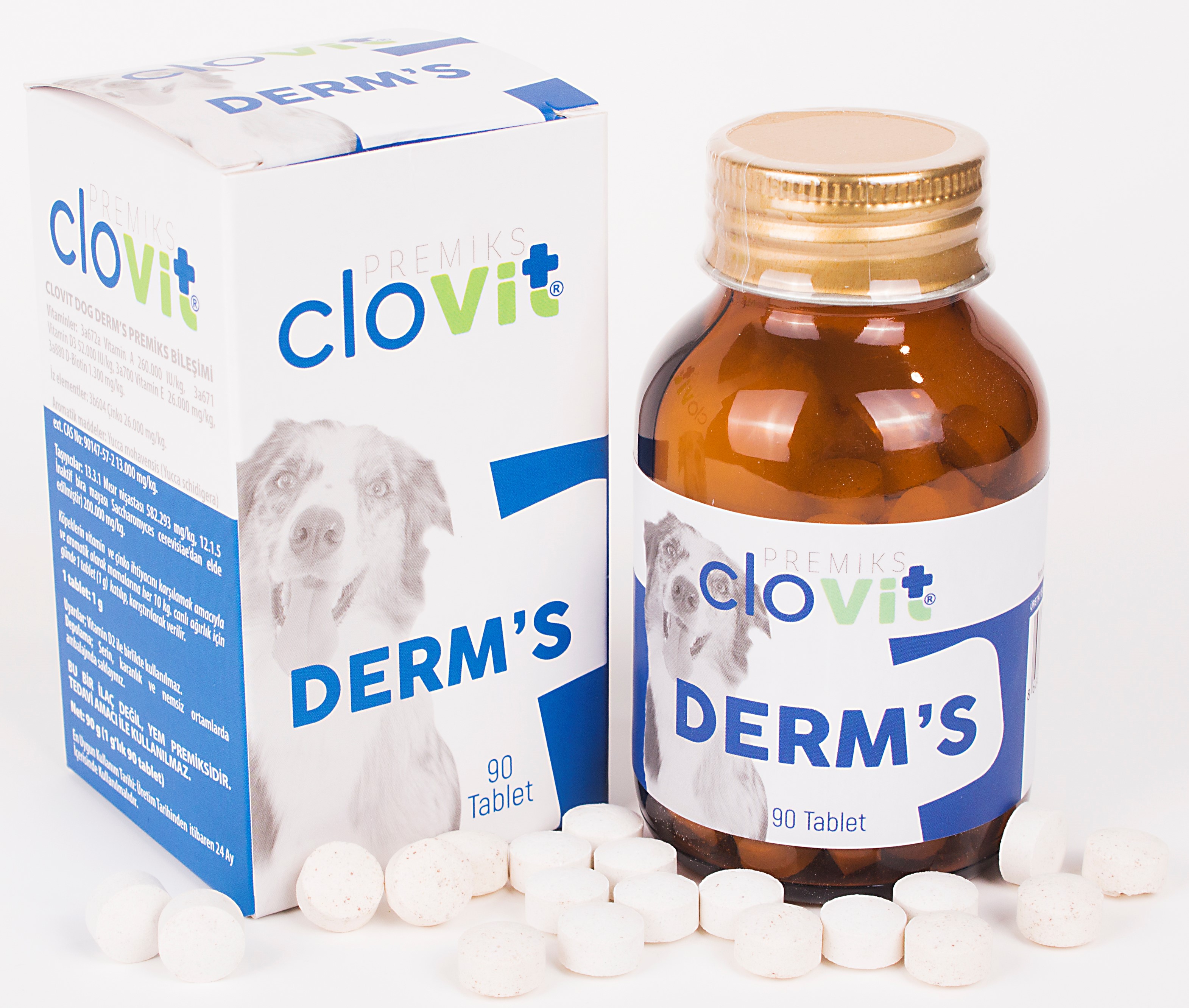 Clovit Köpek Derm's sağlıklı deri ve tüyler için gerekl